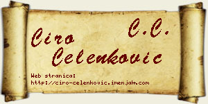 Ćiro Čelenković vizit kartica